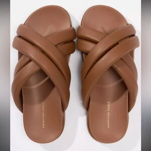 American Eagle Outfitters Brown Crisscross Slide Sandals